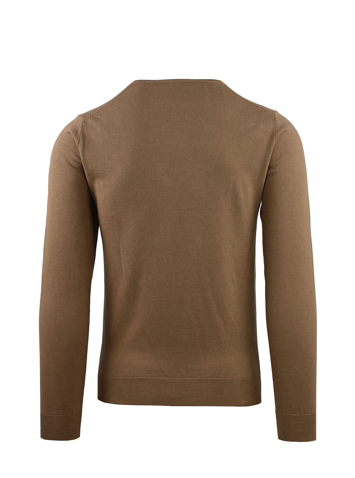 CREW NECK LONG SLEEVE WITH DROPPED COLLAR IN CREPE COTTON