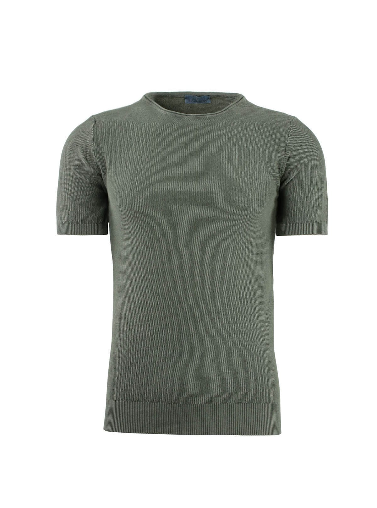 ROUND NECK SHORT SLEEVE WITH RICE GRAIN STITCH