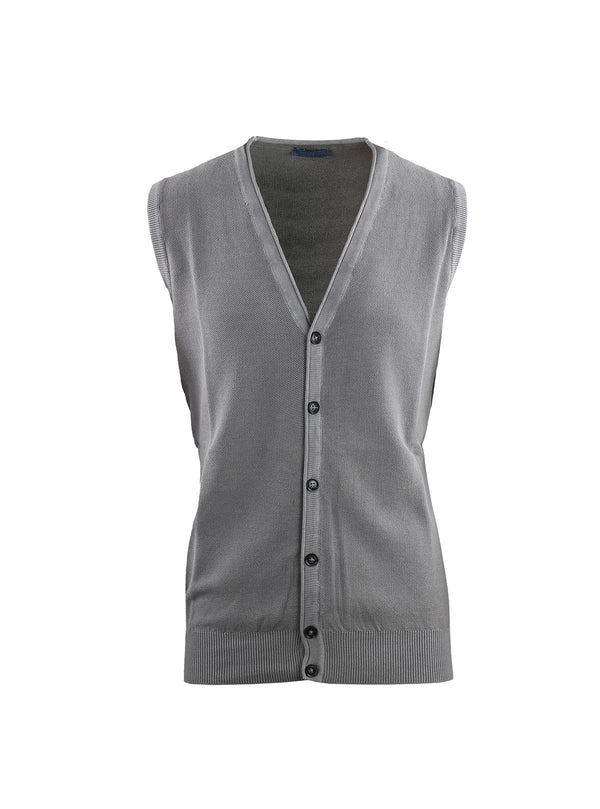 VEST MET RIJSTGRAAN KNOPEN