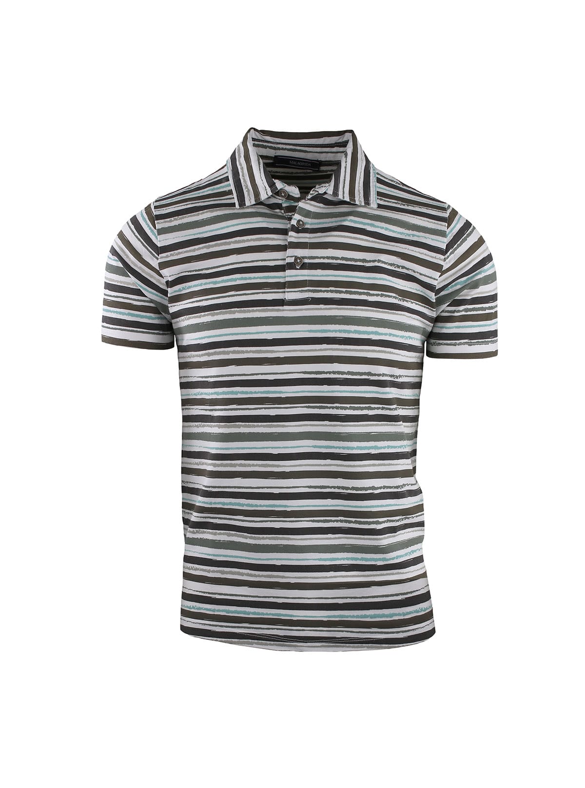 SHORT SLEEVE POLO IN MULTI-STRIPE JERSEY