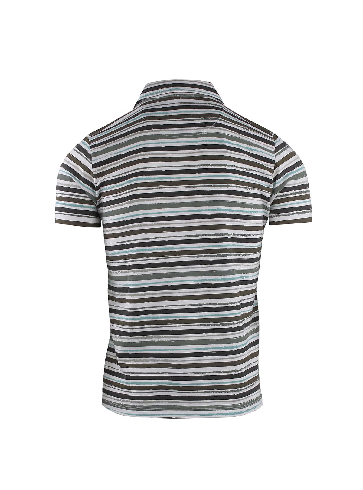SHORT SLEEVE POLO IN MULTI-STRIPE JERSEY