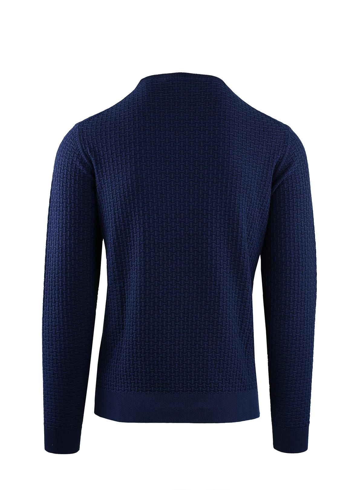 LONG SLEEVE CREW NECK WITH DIAMOND PATTERN AND WASHED EFFECT