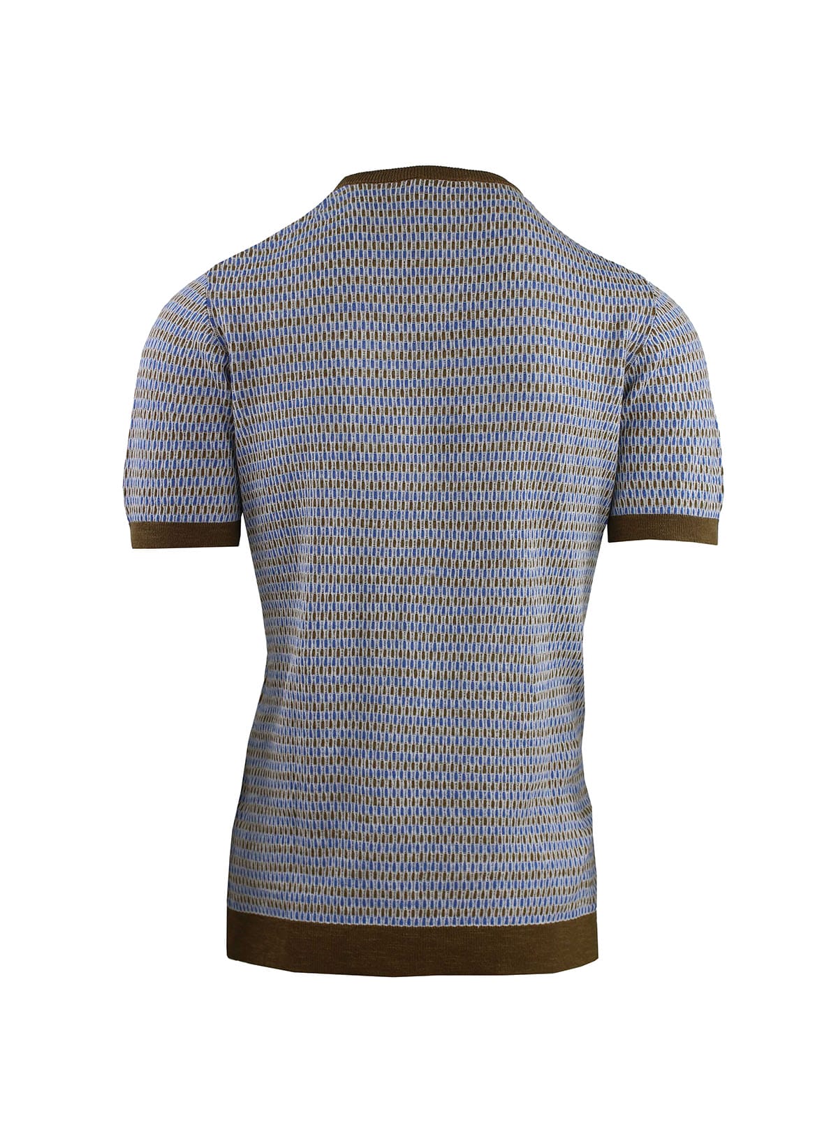 T-SHIRT À COL ROND EN JACQUARD MULTICOLORE À MANCHES COURTES
