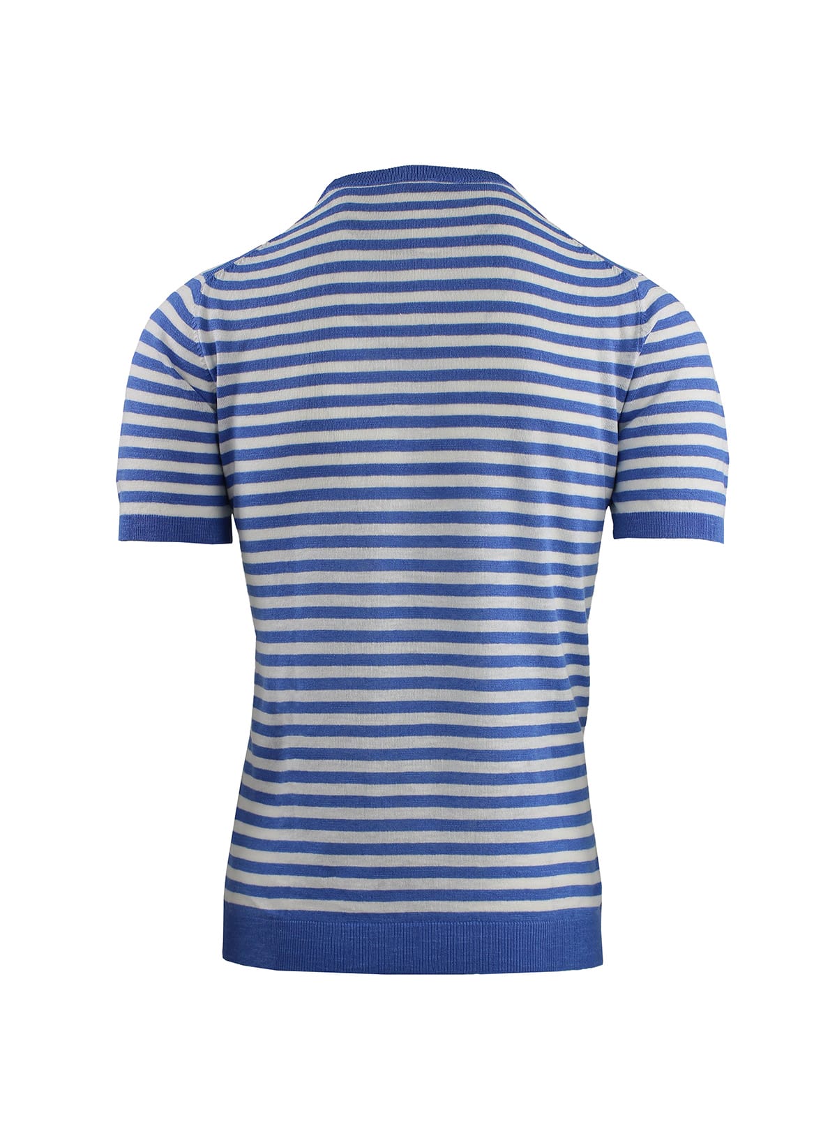STRIPED HALF-SLEEVE CREW NECK