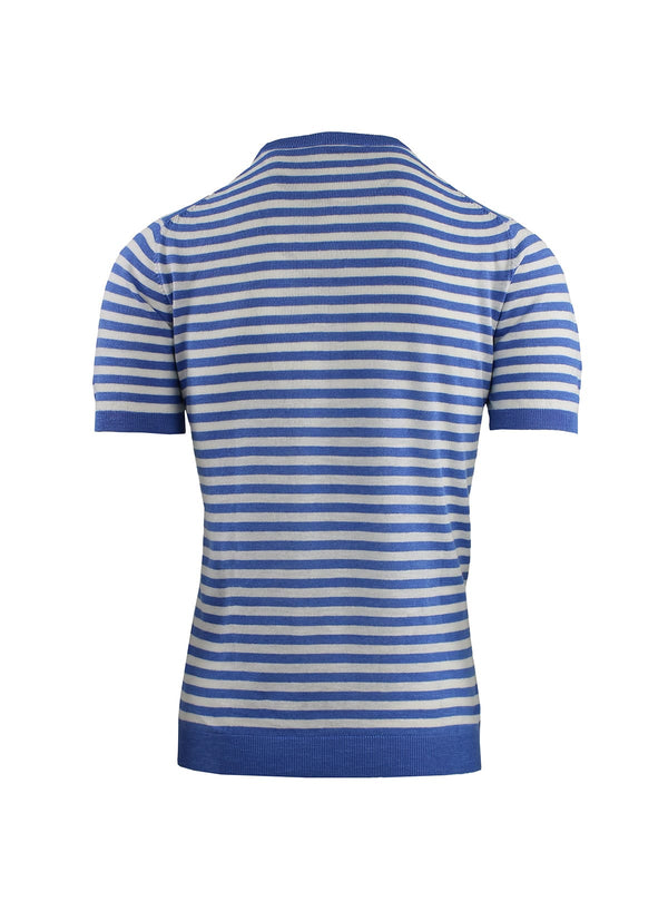 STRIPED HALF-SLEEVE CREW NECK