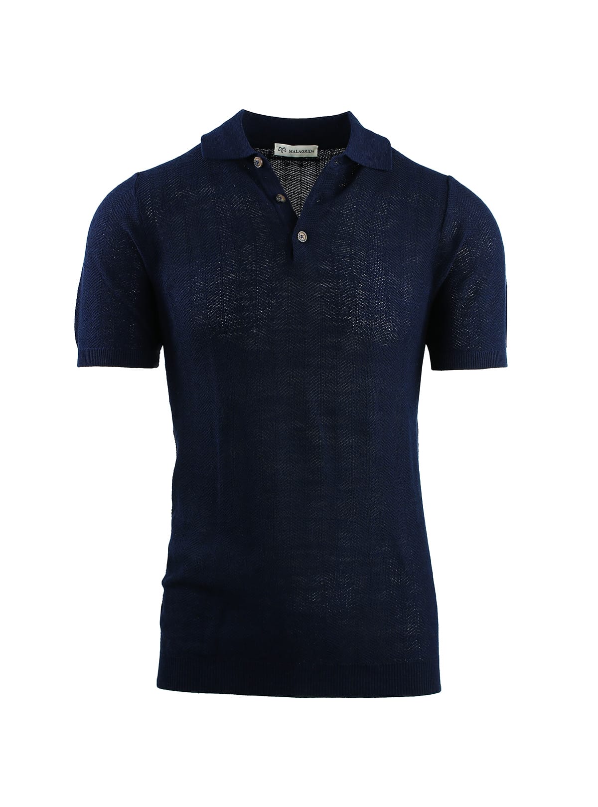SHORT SLEEVE POLO WITH HERRINGBONE PATTERN