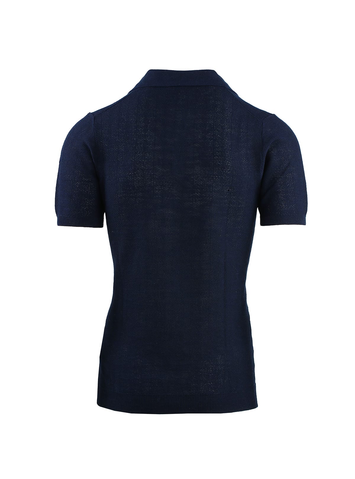 SHORT SLEEVE POLO WITH HERRINGBONE PATTERN