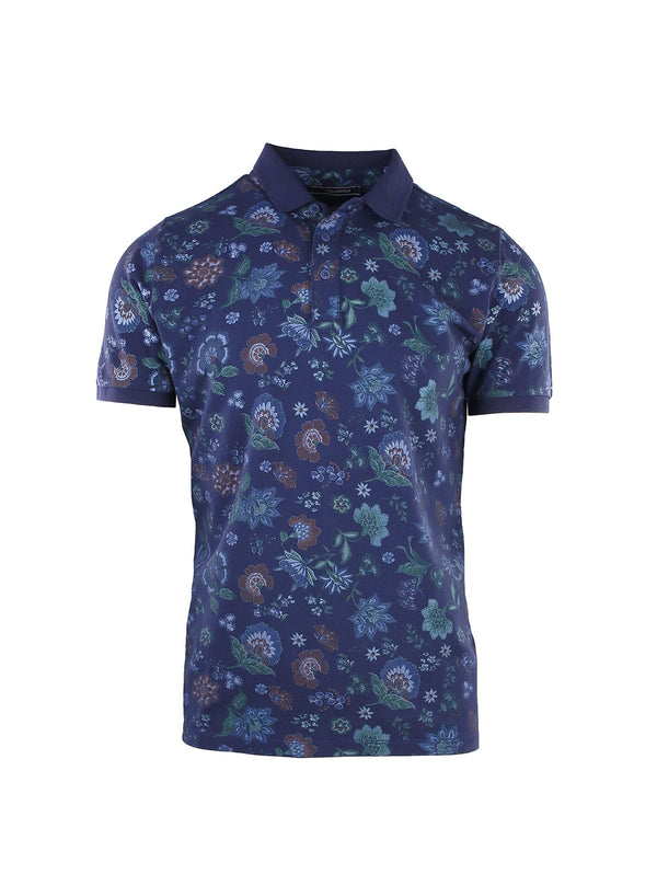 SHORT SLEEVE PIQUET POLO WITH FLORAL PRINT