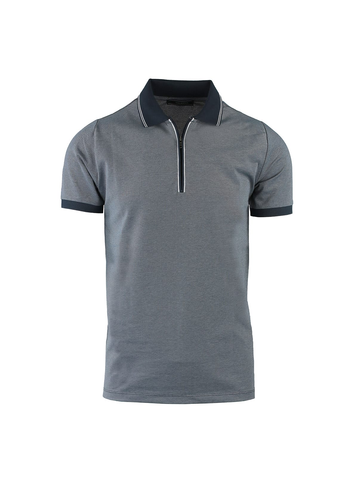 SHORT SLEEVE OXFORD PIQUET POLO WITH ZIP