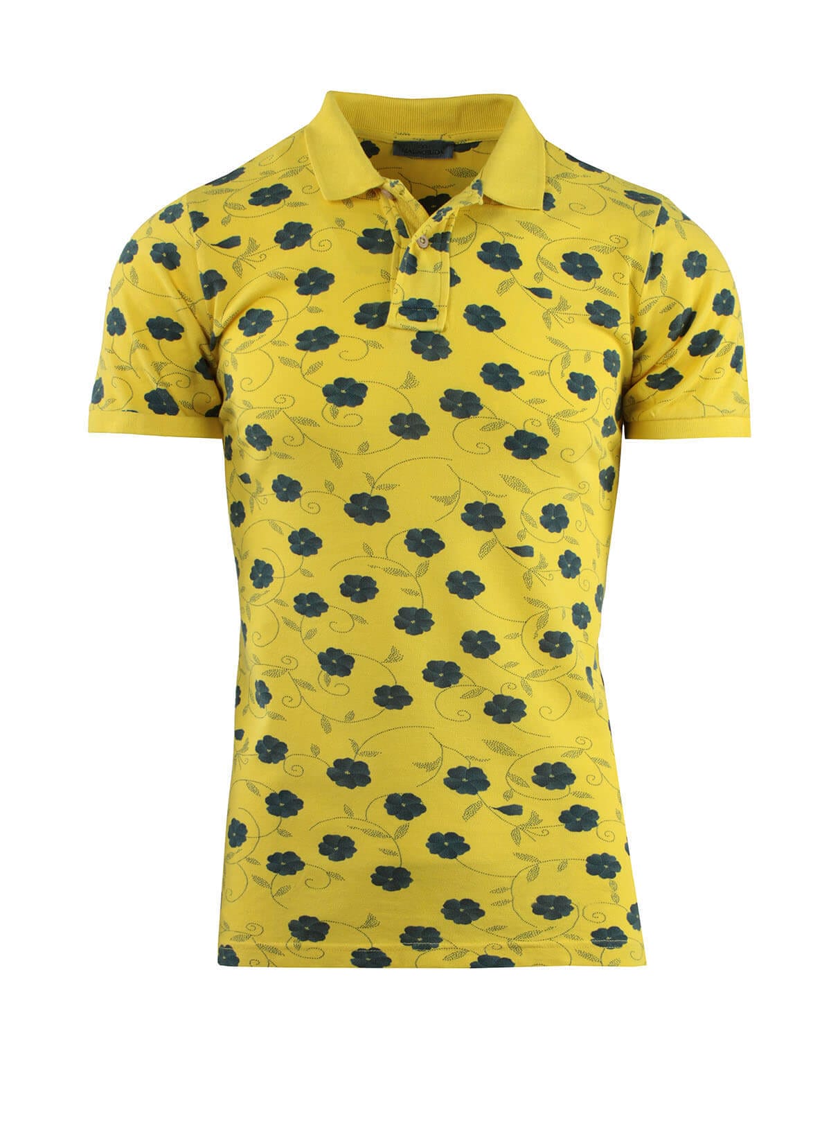 STONE WASHED PRINTED PIQUET POLO