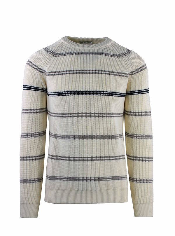 ENGLISH CREW NECK SWEATER WITH STRIPES