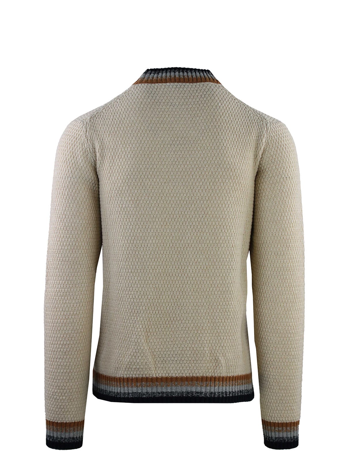 RIBBED RICE GRAIN CREW NECK