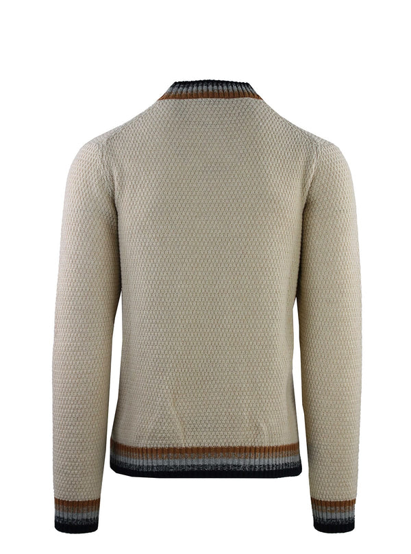 RIBBED RICE GRAIN CREW NECK