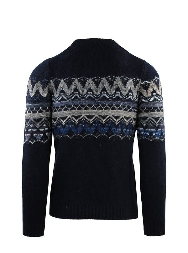 GRADIENT JACQUARD CREW NECK