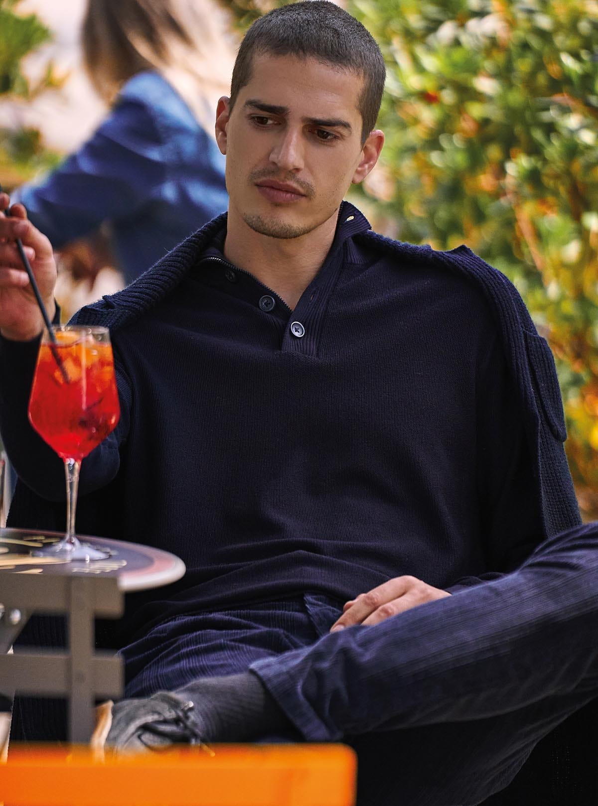 SERAFINO WITH BUTTONS AND ZIP RICE GRAIN WORKMANSHIP