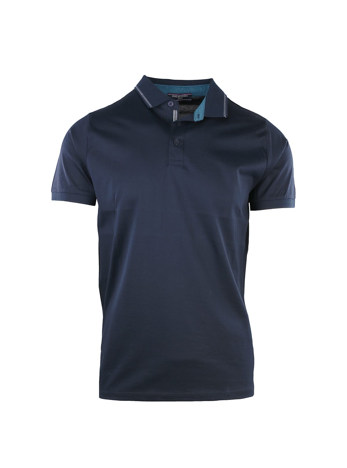 MERCERIZED JERSEY POLO WITH JACQUARD COLLAR