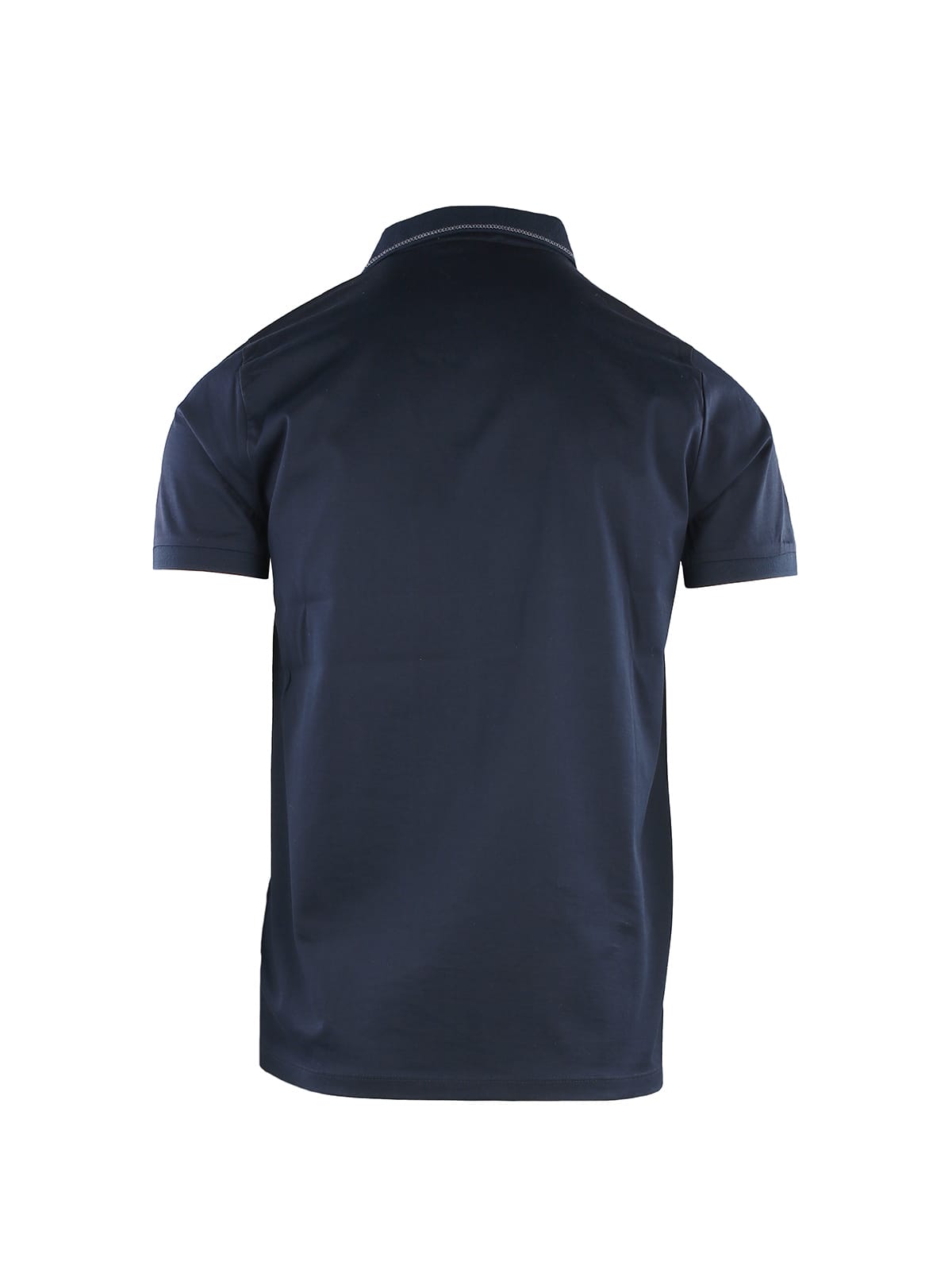 MERCERIZED JERSEY POLO WITH JACQUARD COLLAR