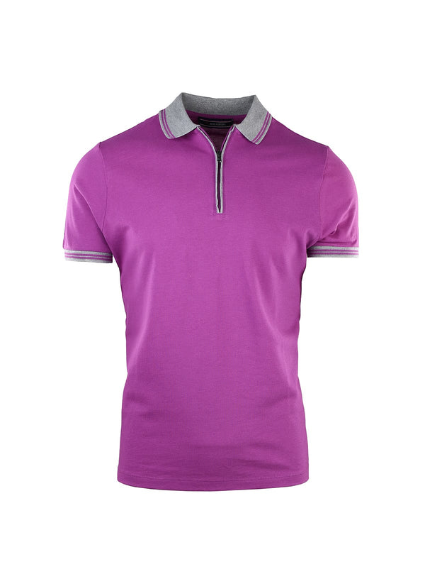 SHORT SLEEVE PIQUET POLO WITH ZIP