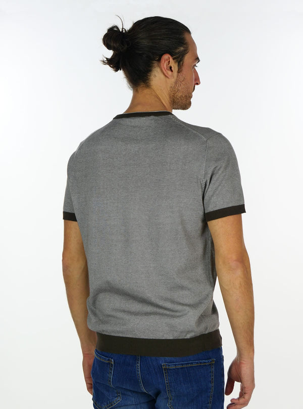 SHORT SLEEVE CREW NECK WITH THIN STRIPES