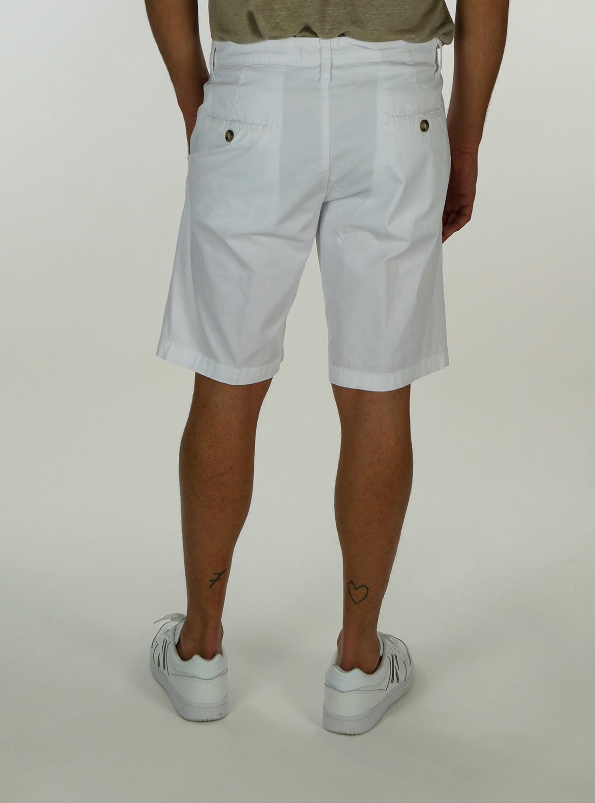 CHECKERED FABRIC BERMUDA SHORTS