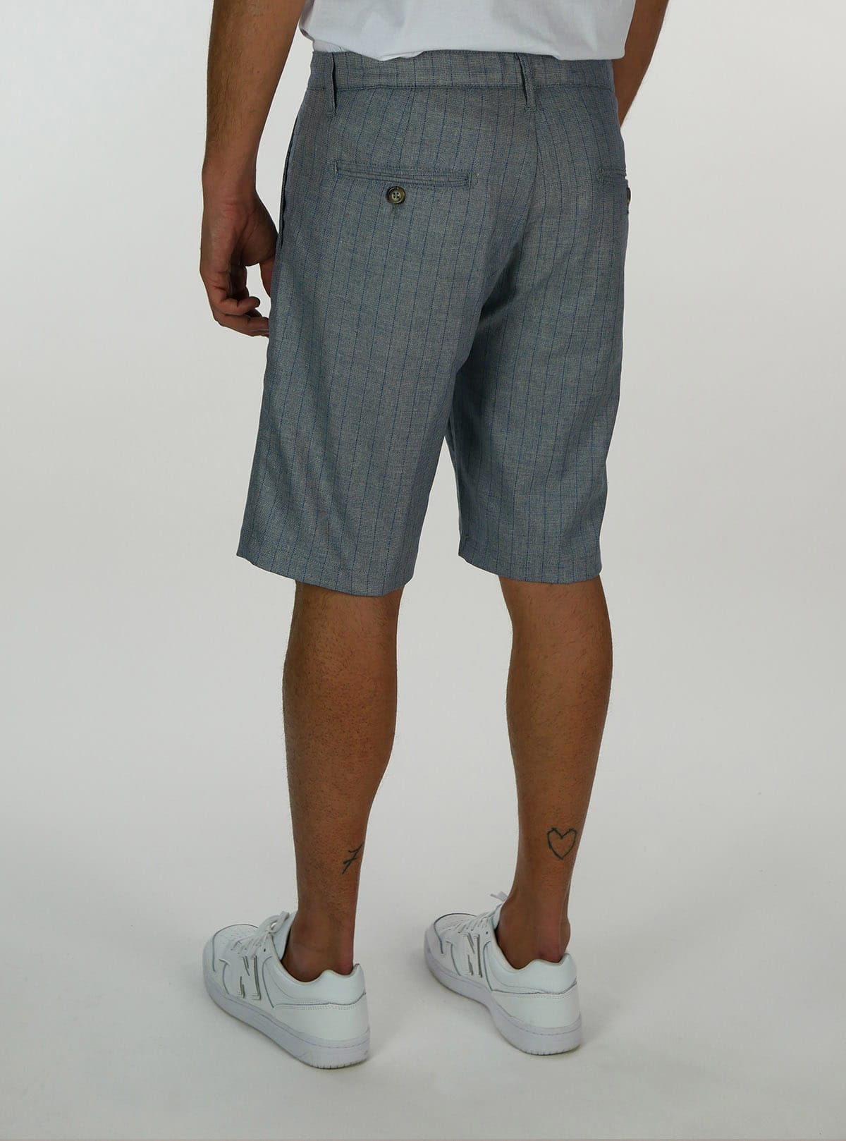 PINSTRIPE FABRIC BERMUDA SHORTS