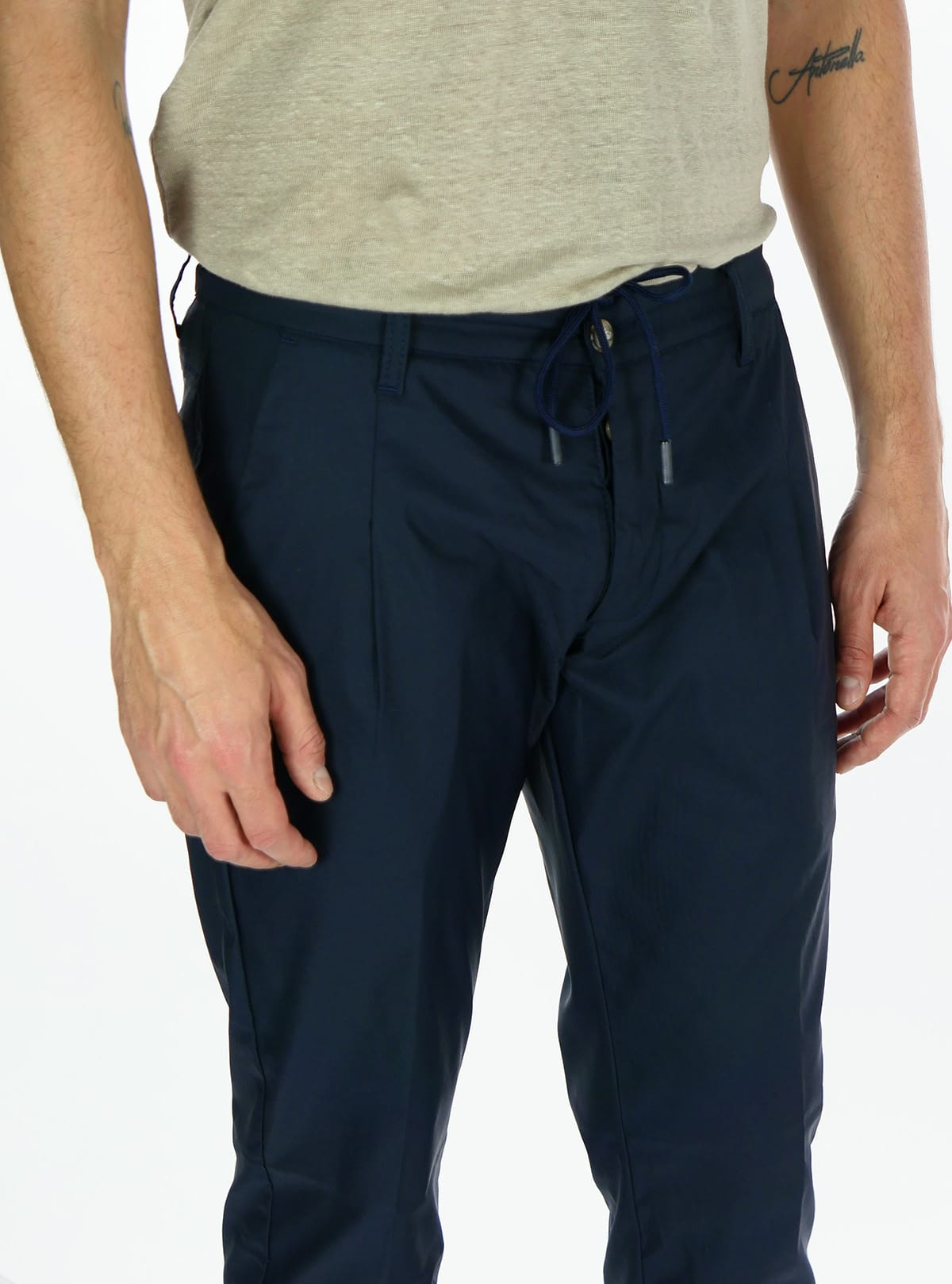 LIGHT GABARDINE PANTS WITH DRAWSTRING