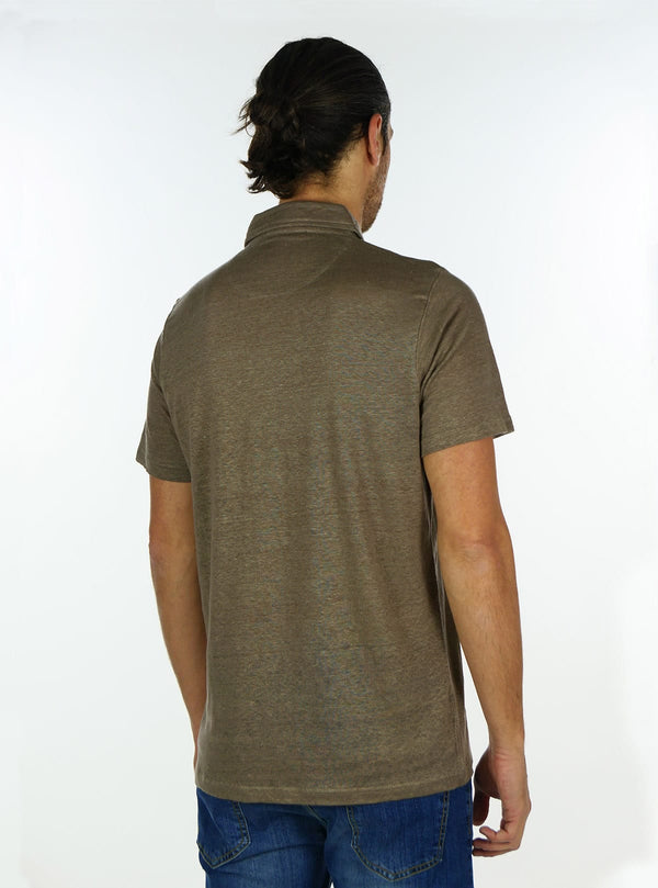 SHORT SLEEVE LINEN JERSEY POLO