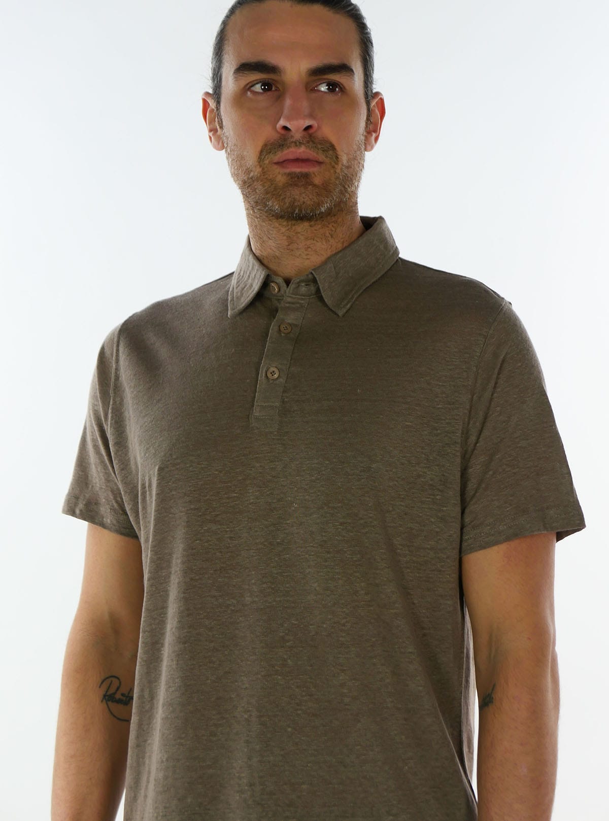 SHORT SLEEVE LINEN JERSEY POLO
