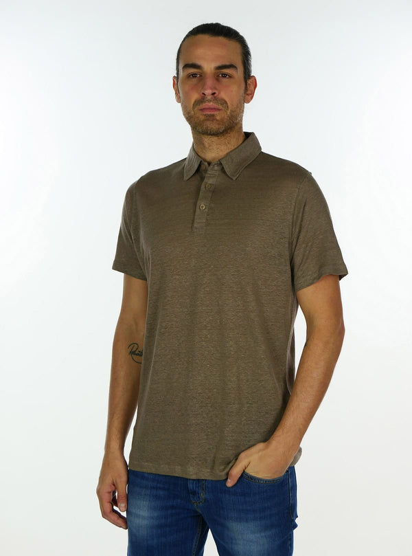 SHORT SLEEVE LINEN JERSEY POLO