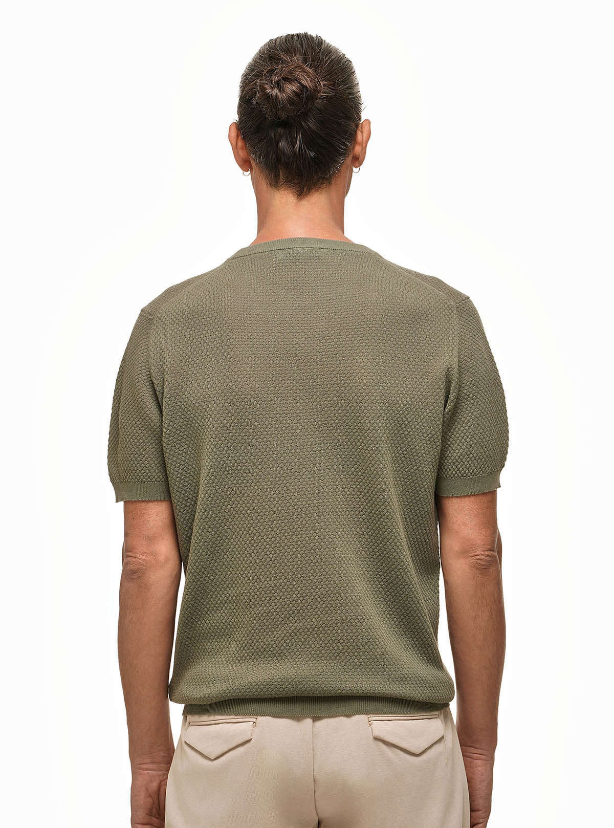 HALF-SLEEVE CREW NECK POPCORN WORK