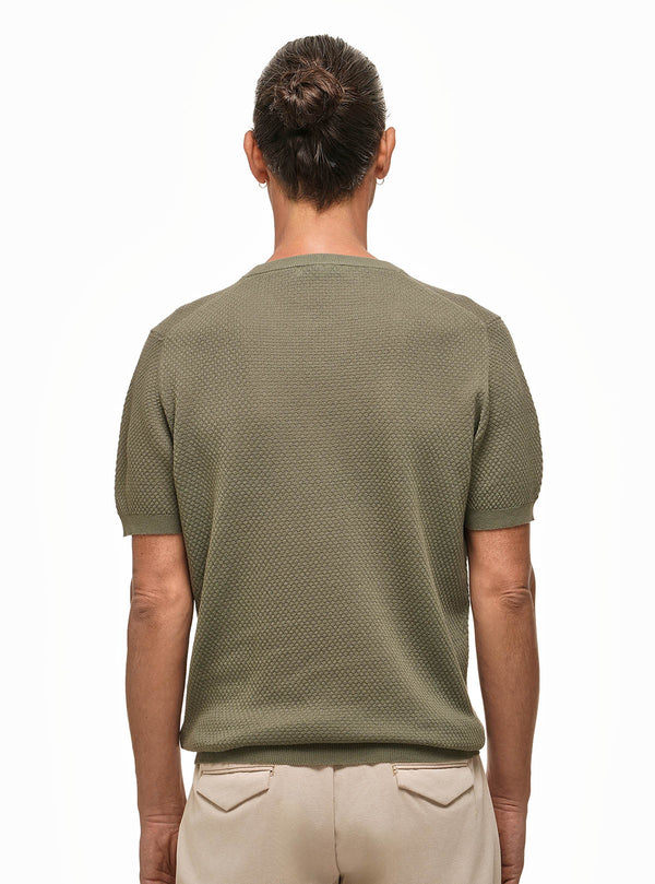 HALF-SLEEVE CREW NECK POPCORN WORK