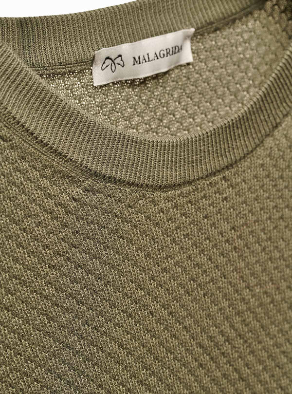 HALF-SLEEVE CREW NECK POPCORN WORK