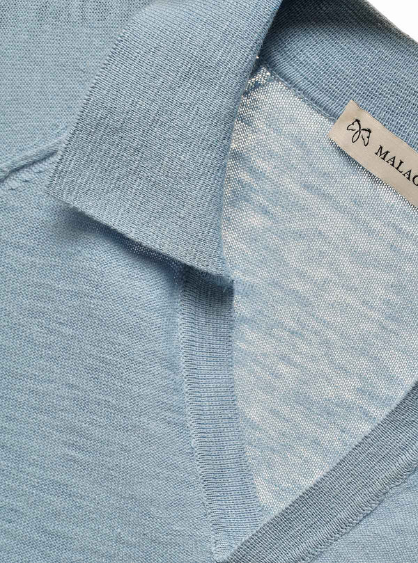 SHORT SLEEVE POLO WITH SKIPPER COLLAR AND STITCHING ON SLEEVE