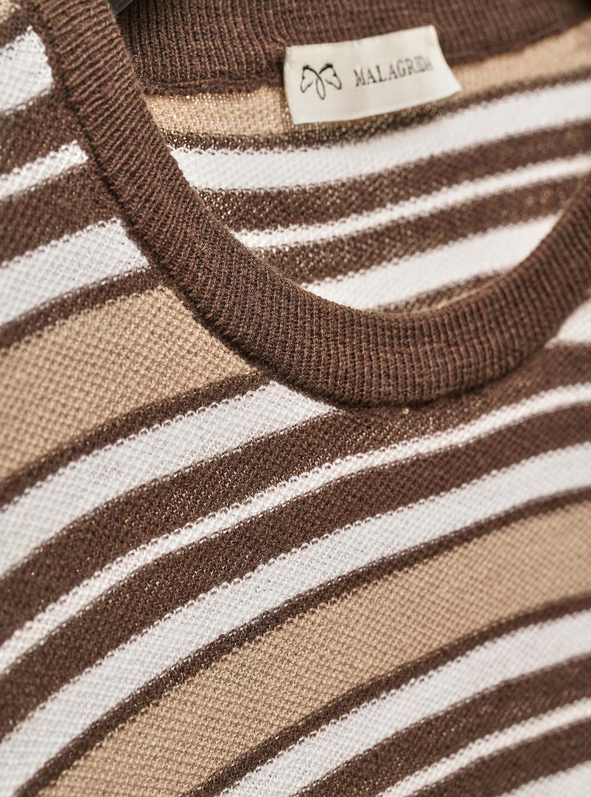 GESTREEPTE KORTE MOUW CREW NECK