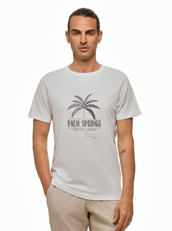 T-SHIRT WITH PALM PRINT