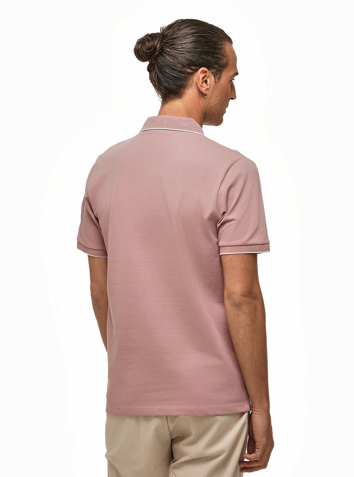 SHORT SLEEVE PIQUET POLO WITH WORKED COLLAR