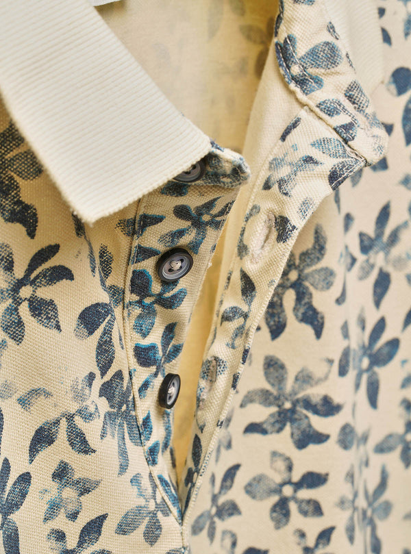 SHORT SLEEVE POLO IN PIQUET FLOWER PRINT