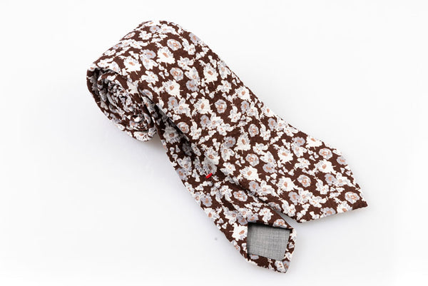 Cravatta artigianale sartoria fatta a mano marrone