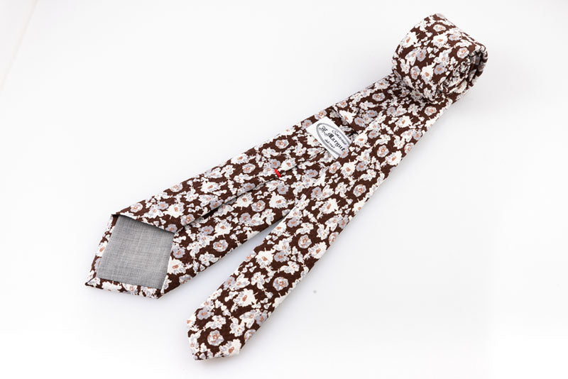 Cravatta artigianale sartoria fatta a mano marrone