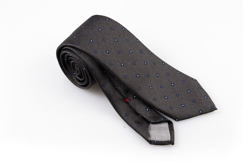 Cravatta artigianale sartoria fatta a mano grigia