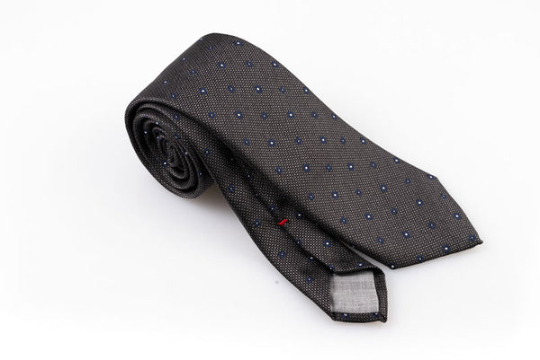 Cravatta artigianale sartoria fatta a mano grigia