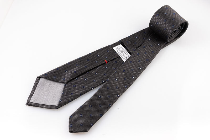 Cravatta artigianale sartoria fatta a mano grigia