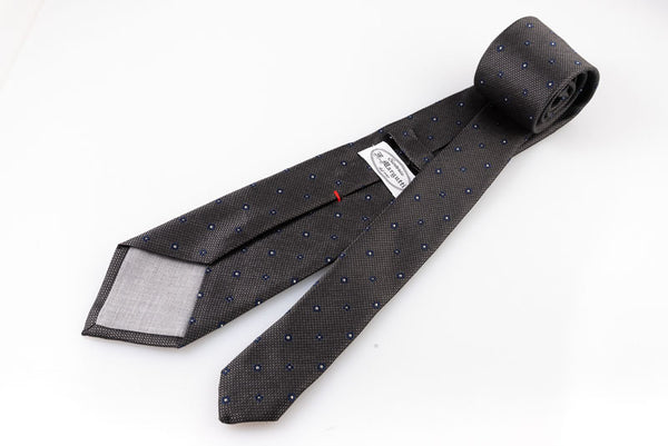 Cravatta artigianale sartoria fatta a mano grigia