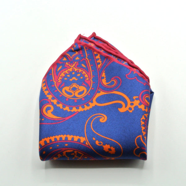 Pochette in pura seta blu