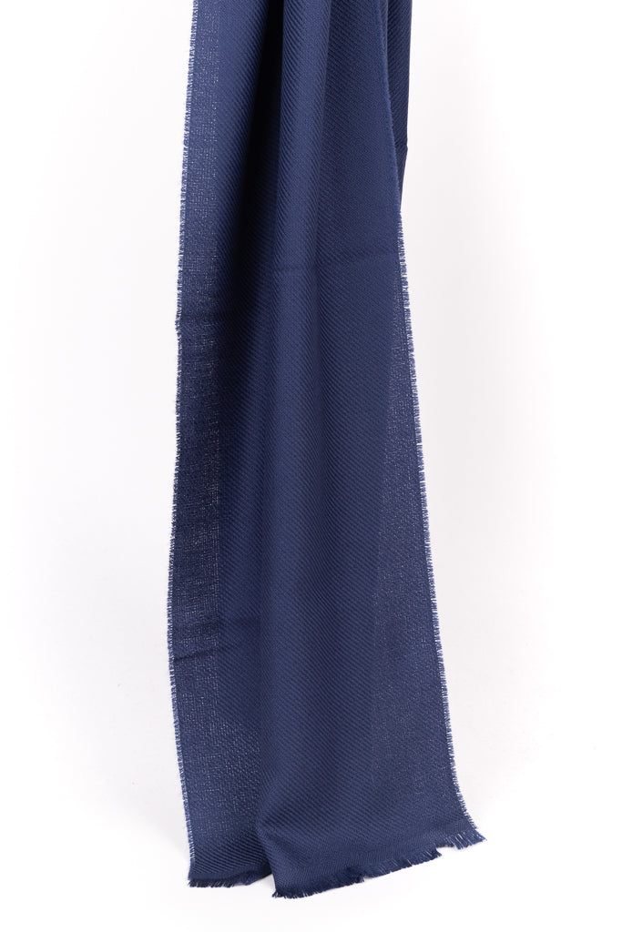 Sciarpa blu pura lana