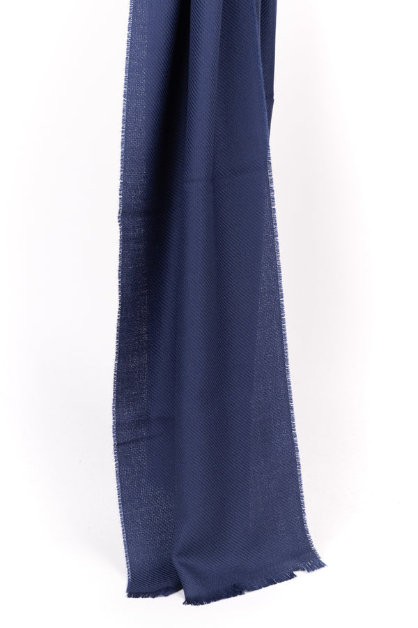 Sciarpa blu pura lana