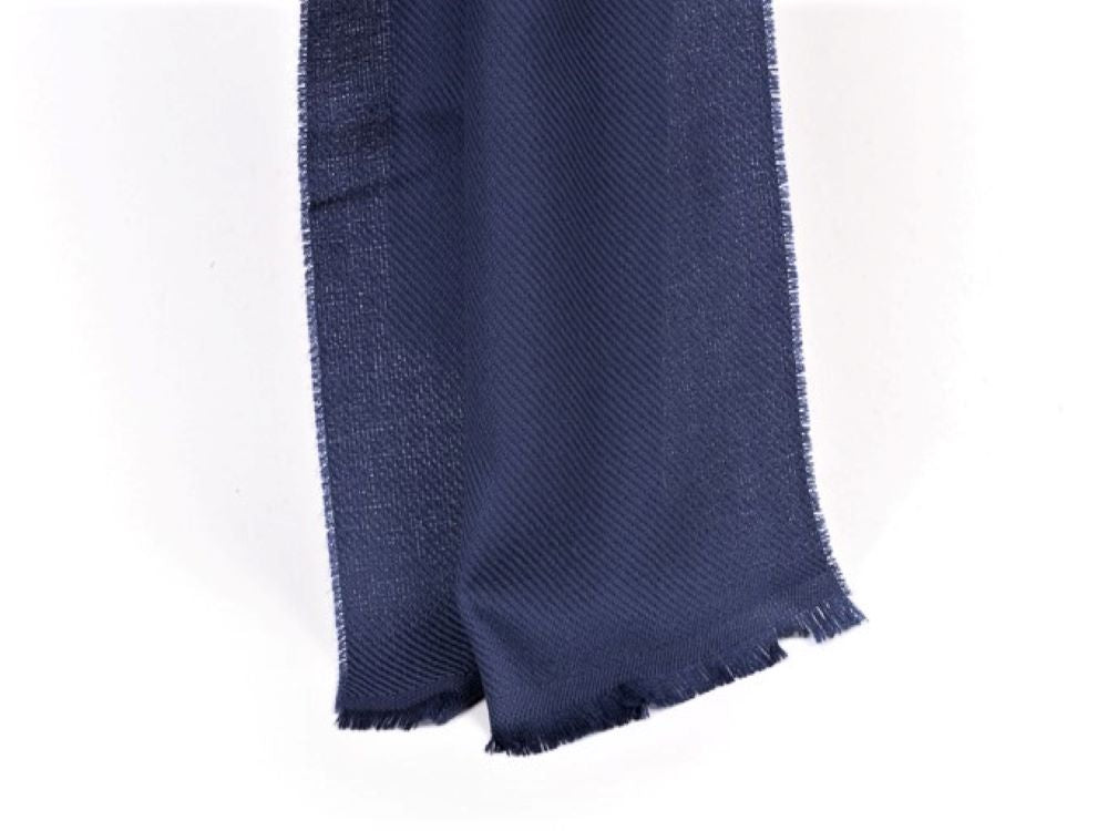 Sciarpa blu pura lana