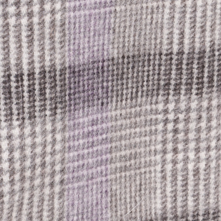 Check wool blend scarf