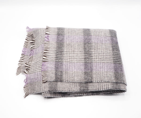 Check wool blend scarf