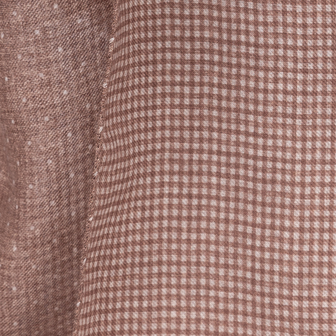 Brown micropois scarf in pure wool